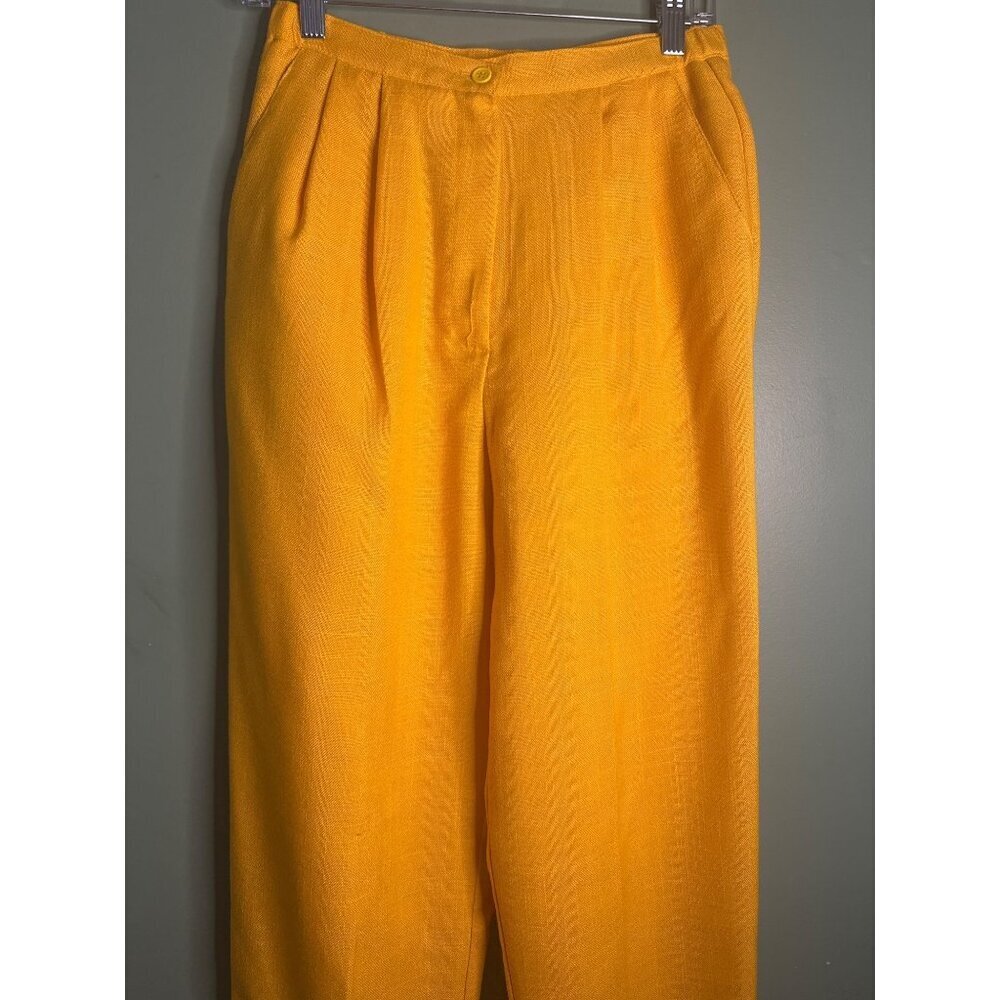 VTG Women’s Pants Size 8 Made in USA Yellow Preppy Old Money Academia Chic Y2K